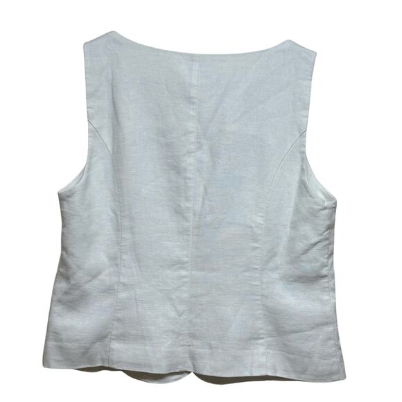 J.Crew Square-Neck Linen-Blend Vest in Stone Ivory – Size 6 NWT - Picture 4 of 7